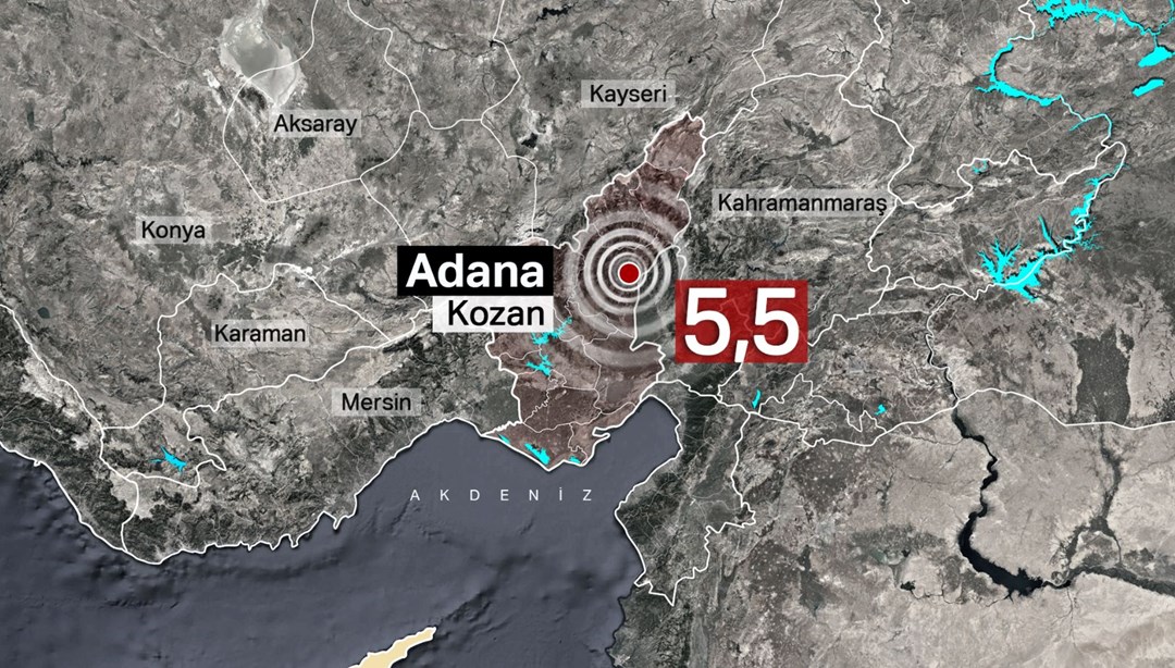 Adana Kozan’da 5,5 büyüklüğünde deprem