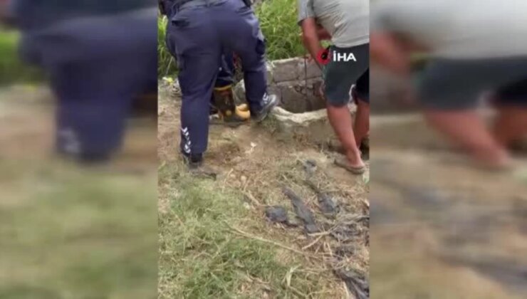 Antalya’da kuyuya düşen adam itfaiye tarafından kurtarıldı
