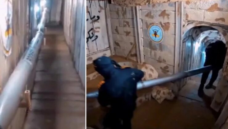 İsrail’e gözdağı! Hamas yeraltı tünellerinde sakladığı füzelerin görüntülerini yayınladı
