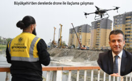 Büyükşehir’den derelerde drone ile ilaçlama çalışması